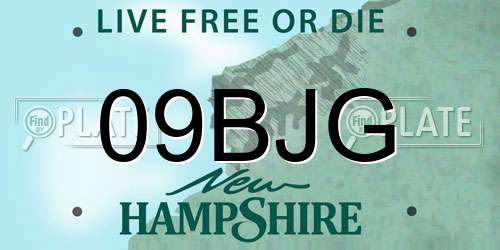 09BJG New Hampshire License Plate