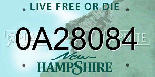 0A28084 New Hampshire License Plate