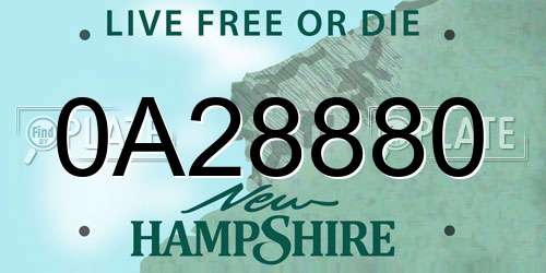 0A28880 New Hampshire License Plate