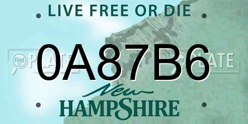 0A87B6 New Hampshire License Plate