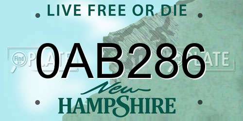 0AB286 New Hampshire License Plate
