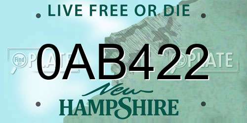 0AB422 New Hampshire License Plate