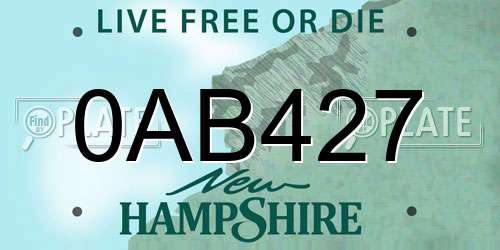 0AB427 New Hampshire License Plate