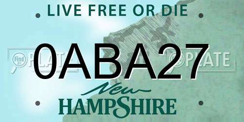 0ABA27 New Hampshire License Plate