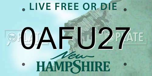 0AFU27 New Hampshire License Plate