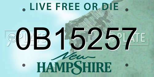 0B15257 New Hampshire License Plate