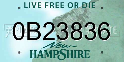0B23836 New Hampshire License Plate