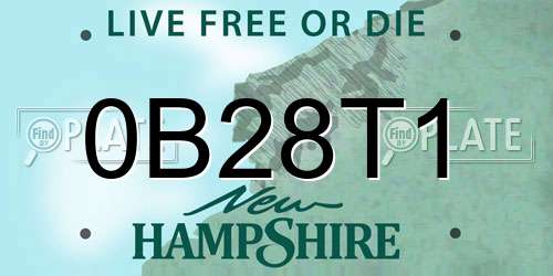 0B28T1 New Hampshire License Plate