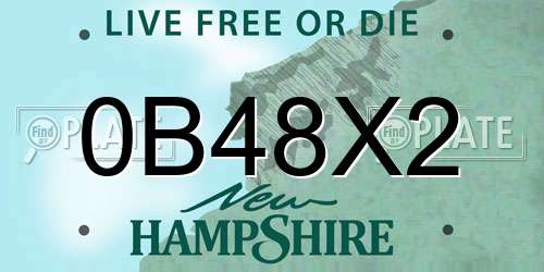0B48X2 New Hampshire License Plate