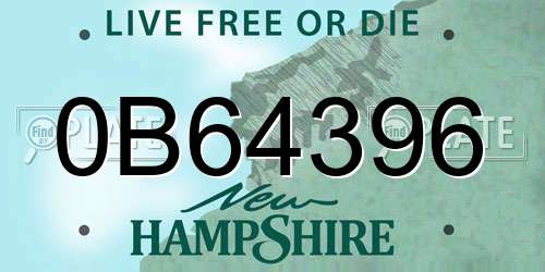 0B64396 New Hampshire License Plate