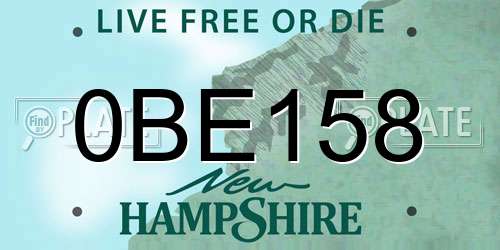 0BE158 New Hampshire License Plate