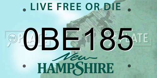0BE185 New Hampshire License Plate
