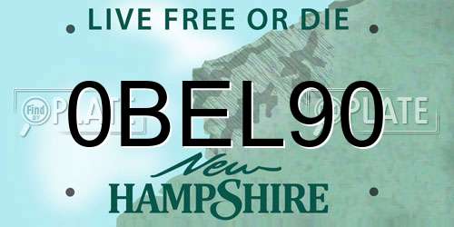 0BEL90 New Hampshire License Plate