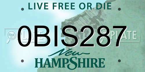 0BIS287 New Hampshire License Plate
