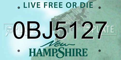 0BJ5127 New Hampshire License Plate