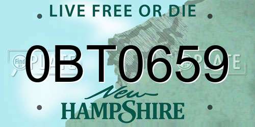 0BT0659 New Hampshire License Plate
