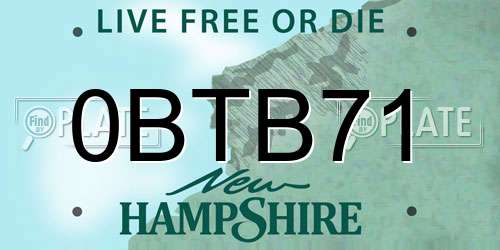 0BTB71 New Hampshire License Plate