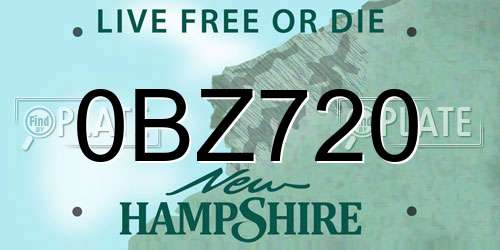 0BZ720 New Hampshire License Plate