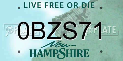 0BZS71 New Hampshire License Plate