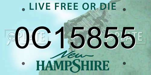 0C15855 New Hampshire License Plate