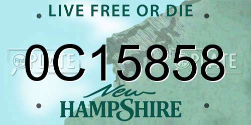 0C15858 New Hampshire License Plate