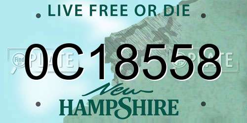 0C18558 New Hampshire License Plate