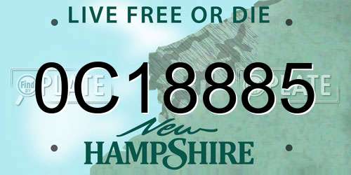 0C18885 New Hampshire License Plate