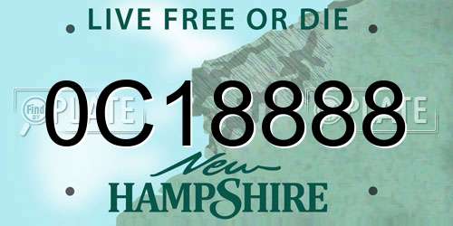 0C18888 New Hampshire License Plate