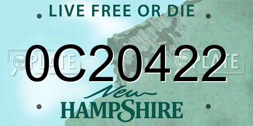 0C20422 New Hampshire License Plate