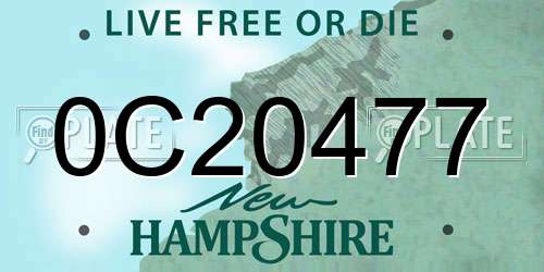 0C20477 New Hampshire License Plate