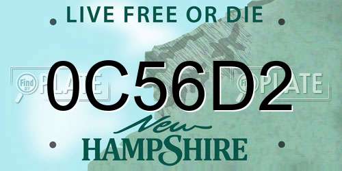 0C56D2 New Hampshire License Plate