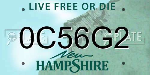 0C56G2 New Hampshire License Plate