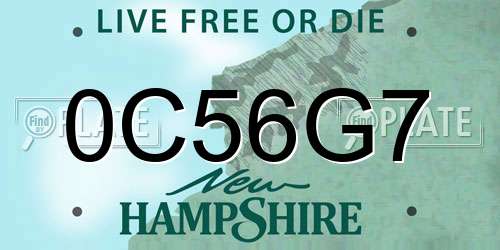 0C56G7 New Hampshire License Plate