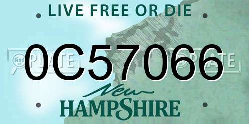 0C57066 New Hampshire License Plate