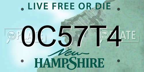 0C57T4 New Hampshire License Plate