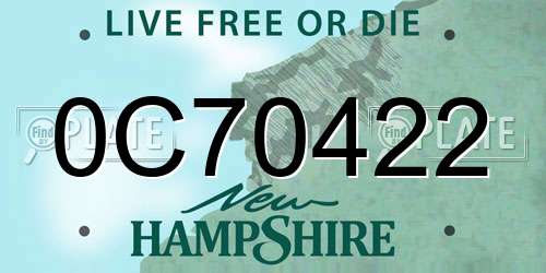 0C70422 New Hampshire License Plate