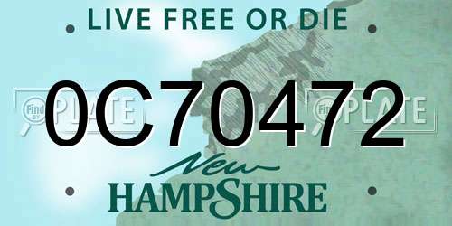 0C70472 New Hampshire License Plate