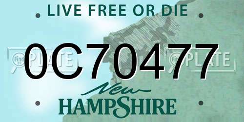 0C70477 New Hampshire License Plate