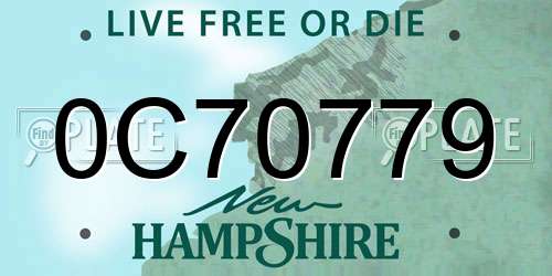 0C70779 New Hampshire License Plate