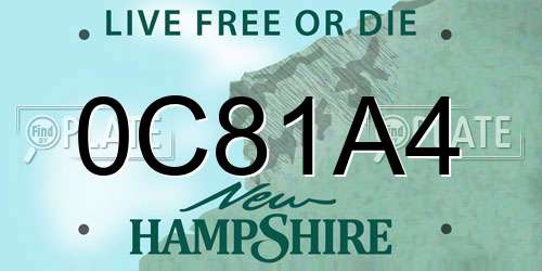 0C81A4 New Hampshire License Plate