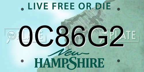 0C86G2 New Hampshire License Plate