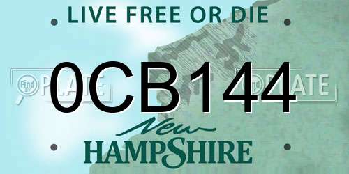 0CB144 New Hampshire License Plate