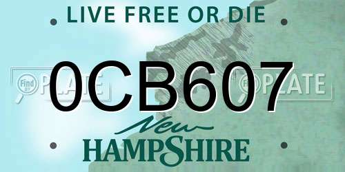 0CB607 New Hampshire License Plate