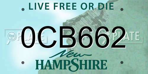0CB662 New Hampshire License Plate