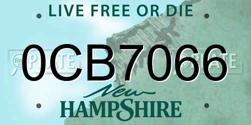 0CB7066 New Hampshire License Plate