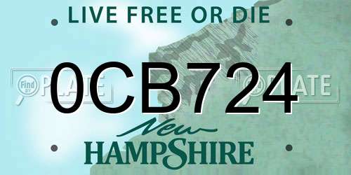 0CB724 New Hampshire License Plate
