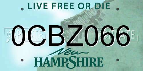 0CBZ066 New Hampshire License Plate
