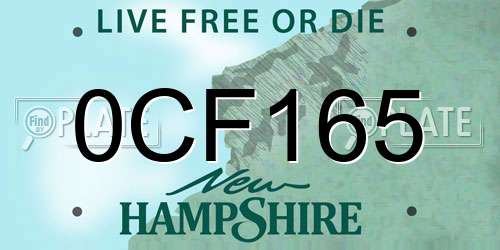 0CF165 New Hampshire License Plate