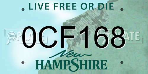0CF168 New Hampshire License Plate