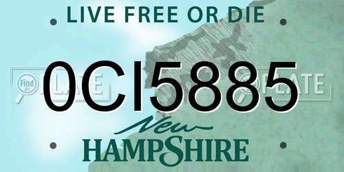 0CI5885 New Hampshire License Plate